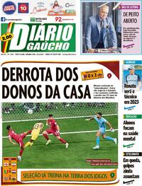 Capa do jornal Diário Gaúcho 21/11/2022