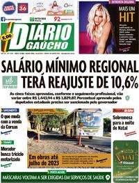 Capa do jornal Diário Gaúcho 21/12/2022