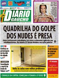 Capa do jornal Diário Gaúcho 23/02/2022