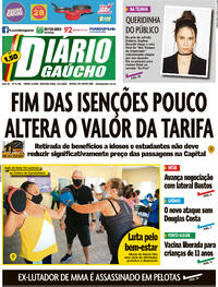 Capa do jornal Diário Gaúcho 24/01/2022