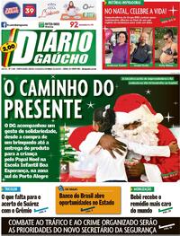 Capa do jornal Diário Gaúcho 24/12/2022