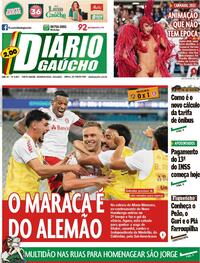 Capa do jornal Diário Gaúcho 25/04/2022
