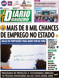 Capa do jornal Diário Gaúcho 25/10/2022