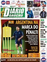 Capa do jornal Diário Gaúcho 26/11/2022