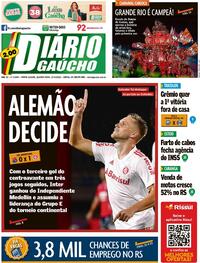 Capa do jornal Diário Gaúcho 27/04/2022