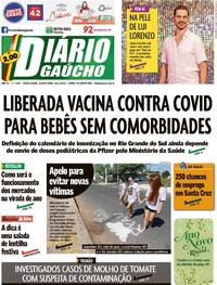 Capa do jornal Diário Gaúcho 28/12/2022