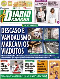 Capa do jornal Diário Gaúcho 29/07/2022