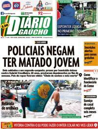 Capa do jornal Diário Gaúcho 29/08/2022