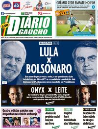 Capa do jornal Diário Gaúcho 29/10/2022