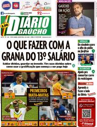 Capa do jornal Diário Gaúcho 30/11/2022