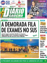 Capa do jornal Diário Gaúcho 01/07/2023