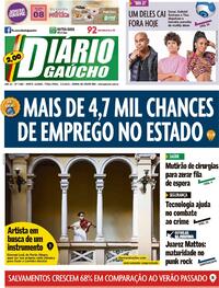 Capa do jornal Diário Gaúcho 07/02/2023