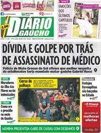 Capa do jornal Diário Gaúcho 09/08/2023