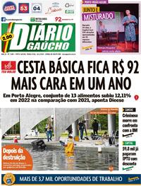 Capa do jornal Diário Gaúcho 10/01/2023