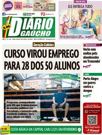 Capa do jornal Diário Gaúcho 10/03/2023