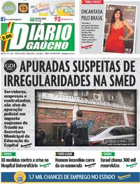 Capa do jornal Diário Gaúcho 10/10/2023