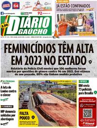 Capa do jornal Diário Gaúcho 11/01/2023