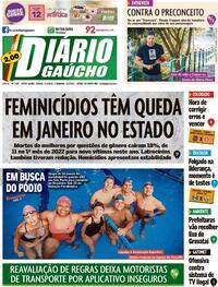 Capa do jornal Diário Gaúcho 11/02/2023