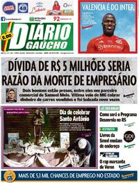 Capa do jornal Diário Gaúcho 13/06/2023