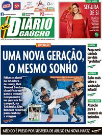 Capa do jornal Diário Gaúcho 14/01/2023