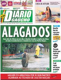 Capa do jornal Diário Gaúcho 14/09/2023
