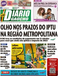 Capa do jornal Diário Gaúcho 15/02/2023