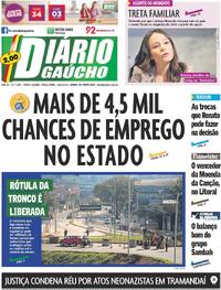 Capa do jornal Diário Gaúcho 15/08/2023