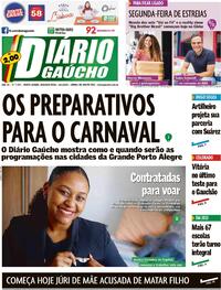 Capa do jornal Diário Gaúcho 16/01/2023