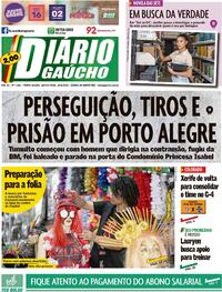 Capa do jornal Diário Gaúcho 16/02/2023