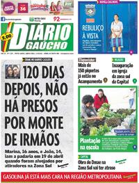 Capa do jornal Diário Gaúcho 17/08/2023