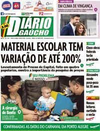 Capa do jornal Diário Gaúcho 19/01/2023