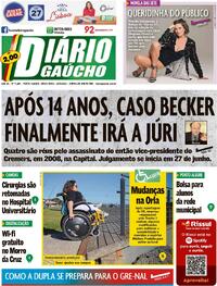 Capa do jornal Diário Gaúcho 19/05/2023