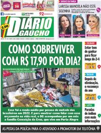 Capa do jornal Diário Gaúcho 19/08/2023