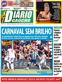 Capa do jornal Diário Gaúcho 20/02/2023