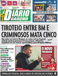 Capa do jornal Diário Gaúcho 20/07/2023