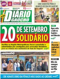 Capa do jornal Diário Gaúcho 20/09/2023