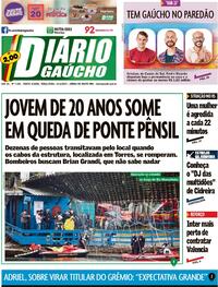 Capa do jornal Diário Gaúcho 21/02/2023