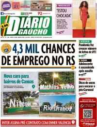Capa do jornal Diário Gaúcho 22/02/2023