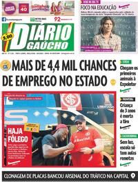 Capa do jornal Diário Gaúcho 22/08/2023