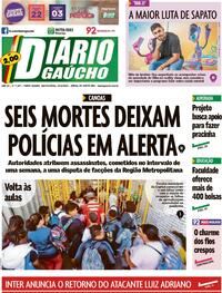 Capa do jornal Diário Gaúcho 23/02/2023