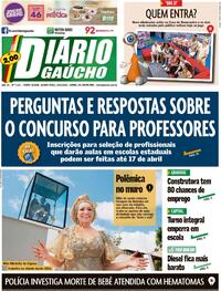 Capa do jornal Diário Gaúcho 23/03/2023