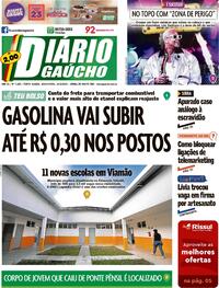 Capa do jornal Diário Gaúcho 24/02/2023