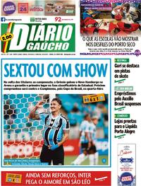 Capa do jornal Diário Gaúcho 25/02/2023