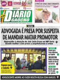 Capa do jornal Diário Gaúcho 25/08/2023