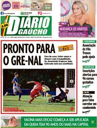 Capa do jornal Diário Gaúcho 27/02/2023