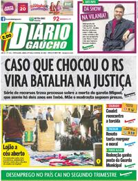 Capa do jornal Diário Gaúcho 29/07/2023
