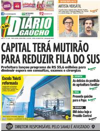 Capa do jornal Diário Gaúcho 31/08/2023