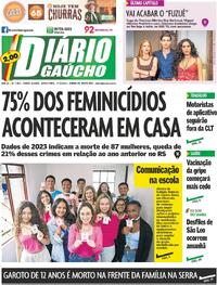 Capa do jornal Diário Gaúcho 01/03/2024