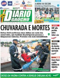 Capa do jornal Diário Gaúcho 01/05/2024