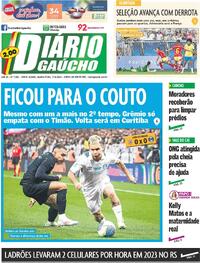 Capa do jornal Diário Gaúcho 01/08/2024